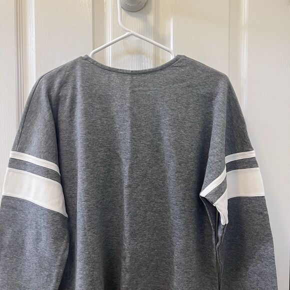 La Ligne Varsity Tee Striped Cotton Top Gray Women's Size Medium - Picture 13 of 15